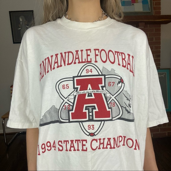 Vintage Tops - Vintage 1994 Annandale Football State Champions Single Stitch Oversized …